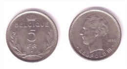 Belgium 5 Francs 1936 (legend In French) Position B - 5 Francs