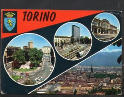 J265 Torino, Vedute Views Con Auto Cars Voitures, Bus Autobus - Annullo Torino 1970 - Multi-vues, Vues Panoramiques