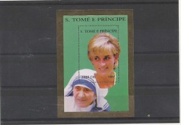 LADY DIANA + MERE TERESA  BLOC NEUF SAO TOME  SUPERBE - Mother Teresa