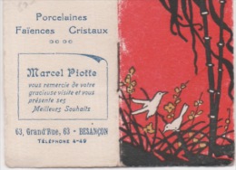 Miniature Calendrier 1924 4 X 6 Cm Publicitaire Porcelaines Faïences Cristaux Marcel Piotte 63 Grande Rue Besançon 36 Pa - Formato Piccolo : 1901-20