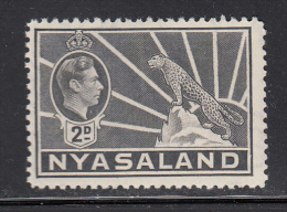 Nyasaland Protectorate MNH Scott  #57 2p George VI, Leopard On Rock - Nyassaland (1907-1953)