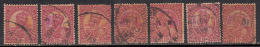 7 Diff., Shade Variety, Multi Star Wmk, 12as British India Used 1926, King George V Series - 1911-35 King George V