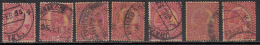 7 Diff., Shade Variety, Multi Star Wmk, 12as British India Used 1926, King George V Series - 1911-35 King George V