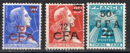 Tres Sellos ISLA REUNION  Francesa C.F.A.  Num 337-337A Y Taxe 37 */º - Unused Stamps