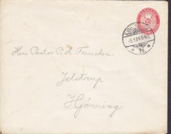 Denmark Postal Stationery Ganzsache Entier 5 Øre Umschlag Wertziffer Mit Krone KJØBENHAVN N. 1904 To HJØRRING (2 Scans) - Postal Stationery