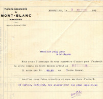 DOCUMENT COMMERCIAL  HUILERIE-SAVONNERIE Du MONT-BLANC  Marseille /Lézignan 1928 F - Drogisterij & Parfum