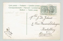 Ambulant Ostende-Verviers Le 17-3-1910 Sur 2x N°81 - Otros & Sin Clasificación