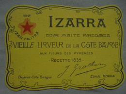 Ancien - Buvard Publicitaire "IZARRA Vieille Liqueur De La Côte Basque" - Liquor & Beer