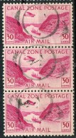 Canal Zone 1941 30c Air Mail Issue #C12  Strip Of 3 SON - Kanalzone