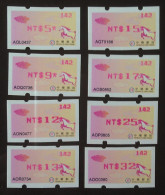 No. 142 Set Of 8 2014 ATM Frama Stamp--Gallant Horse & Auspicious Cloud- Chinese New Year Red Imprint Unusual - Fouten Op Zegels