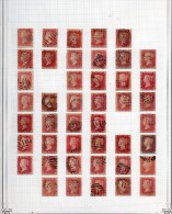 Grande Bretagne. One Penny. Victoria. Essai Reconstitution Planche Sur Feuille Yvert 44 Timbres - Used Stamps