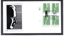 WIT306 UNO WIEN 2001  341 VIERERBLOCK  FIRST DAY COVER    SIEHE ABBILDUNG - Brieven En Documenten