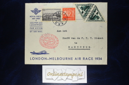 Netherlands, London-Melbourne Airrace, 1934, Uiver Mixed Stamps. - Brieven En Documenten