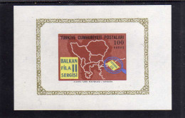 TURCHIA TURKÍA TURKEY 1966 ESPOSIZIONE FILATELICA BALKANFILA BLOCCO FOGLIETTO BLOCK SHEET STAMP EXHIBITION ISTANBUL MNH - Blocs-feuillets