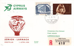 Vaduz Zurich Larnaca  1978 - Erstflug 1er Vol First Flight - Cyprus Airways - Briefe U. Dokumente