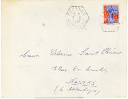 BEGANNE Morbihan  Lettre Entière 0,25F Marianne Nef 1234 Ob Hexagone Agence Postale 3 6 60 Lautier F7 - 1959-1960 Marianne à La Nef