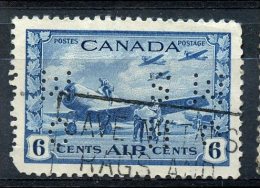 Canada 1942 6 Cent Air Mail Perfin Issue #OC7 - Perfins