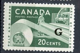 Canada 1955 20 Cent  Paper Industry  Overprint Issue #O45  MNH - Perforés