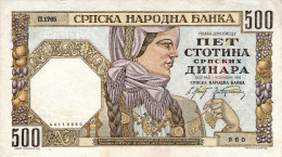 Serbia,500 Din,1941,P.27b,WMK:girl,as Scan - Serbien