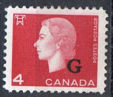 Canada 1963 4 Cent  Cameo  Overprint Issue #O48  Mint No Gum - Perfins