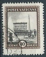 1933 VATICANO USATO GIARDINI E MEDAGLIONI 10 CENT - VN1 - Gebraucht