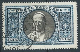 1933 VATICANO USATO GIARDINI E MEDAGLIONI 1,25 LIRE - VN1 - Gebraucht