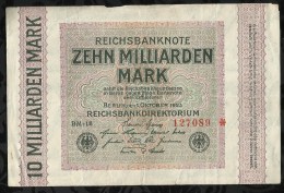 ALLEMAGNE .  BILLET DE 10 MILLIARD EN MARK . 1923 . - 10 Milliarden Mark