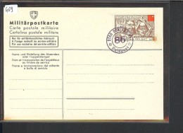 SUISSE MILITAIRE - TIMBRE GEB. FUS.BAT.86  SUR CARTE - TACHE SUR TIMBRE - Cartas & Documentos