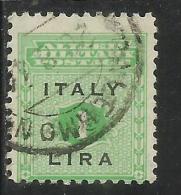 OCCUPAZIONE ANGLO-AMERICANA SICILIA 1943 LIRE 1 LIRA USATO USED OBLITERE' - Occ. Anglo-américaine: Sicile