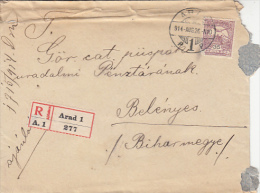 ROYAL CROWN STAMP ON REGISTERED COVER, 1914, HUNGARY - Storia Postale