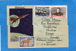 MARCOPHILIE-Lettre  Enveloppe Illustrée -espace-fusée Cad 1961- 2 Stamps N°2257 Lénine Enfant Pour  Françe - Machines à Affranchir (EMA)