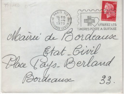 Lettre Flamme O= Paris 119  3-4 1970 ".....Utilisez Les Timbres-Poste A Surtaxe - Red Cross