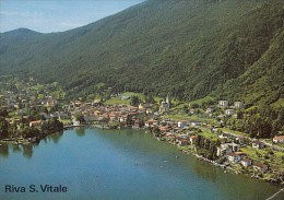 6344- POSTCARD, RIVA SAN VITALE- TOWN PANORAMA, LAKE, MOUNTAIN - Riva San Vitale