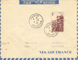 AIR FRANCE Voyage D´études Ligne Paris-Istanbul 04/03/47 Enveloppe Spéciale Air France - Erst- U. Sonderflugbriefe