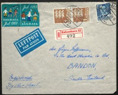 Denmark Registered Letter To Thailand By Air Mail  København 32.   14-12-1953  ( Lot 4486 ) - Covers & Documents