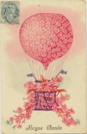 CPA Bonne Année - Mongolfière De Fleurs - Ballon 1905 - New Year