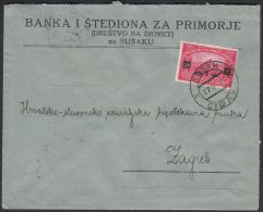 Yugoslavia 1924, Cover Susak To Zagreb W./ Postmark Susak - Covers & Documents