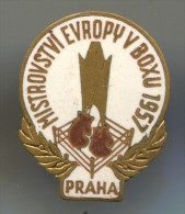 BOXING - European Championship, 1957. Praha, Enamel, Vintage Pin, Badge, 26x20mm - Boxen