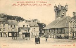 SAINT PIERRE EGLISE ECOLE LA PLACE EGLISE ET LA TOUR - Saint Pierre Eglise