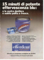 1970 - EFFERDENT     -   1 P.  Pubblicità Cm. 13,5 X 18,5 - Tijdschriften