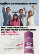 1970 -  Deodorante SRAY DRY GILLETTE     -   1  Pubblicità Cm. 13,5 X 18,5 - Magazines