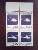 TAAF Helicoptere Helicopter Taubschrauber Hubschrauber Block Of 4 With Border MNH Edition Of 2014 ** - Elicotteri