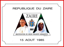 ZAIRE 1985 POPE JOHN PAUL II S/S MNH RELIGION, COSTUMES  A20 - Unused Stamps