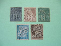 France Colonies 1881/94 Scott 46, 47 (with A Thin Area), 49, J15/6 = 11.10 $ - Due - Autres & Non Classés