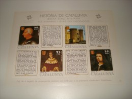 ESPAÑA - HISTORIA DE CATALUNYA - HOJA Nº 21 - BAIXA EDAT MITJANA (ELS SOBIRANS I LLURS COL·LABORADORS) ** MNH - Herdenkingsblaadjes