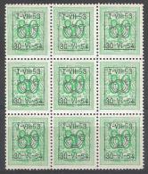 PRE 639 XX (MNH) BLOC DE 9 - Typografisch 1951-80 (Cijfer Op Leeuw)