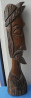 BUSTE, STATUE D'un Conquistador Sculptée Dans Le Bois H 51 Cm - Wood