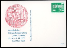 DDR PP16 D2/037 Privat-Postkarte AUSSTELLUNG DDR-UDSSR Karl-Marx-Stadt 1979  NGK 3,00 € - Cartes Postales Privées - Neuves