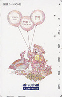 Carte Japon - LAPIN OURS Oiseau CANARD & Ballon - TEDDY BEAR DUCK Bird & Balloon Japan Prepaid Card - BÄR Karte - 152 - Konijnen