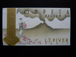 CARTE PARFUMÉE - PIVER - POMPEÏA - - Vintage (until 1960)